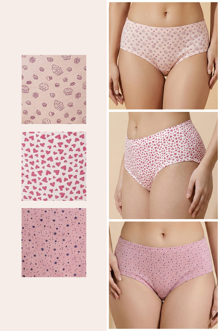 Zivame Medium Rise Full Coverage Hipster Panty (Pack of 3) -  Multicolor — image 2